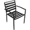 Global Industrial Aluminum Slatted Dining Armchair, Black, 4PK 437006BK - alternate 1